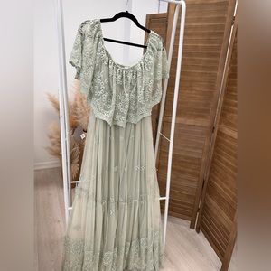 Pink blush maternity maxi dress